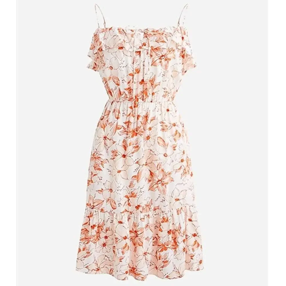 J Crew Tiered Mini Dress with Pockets in Breezy Blooms Floral Print XXL NWT